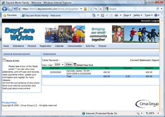 screenshot of family forum